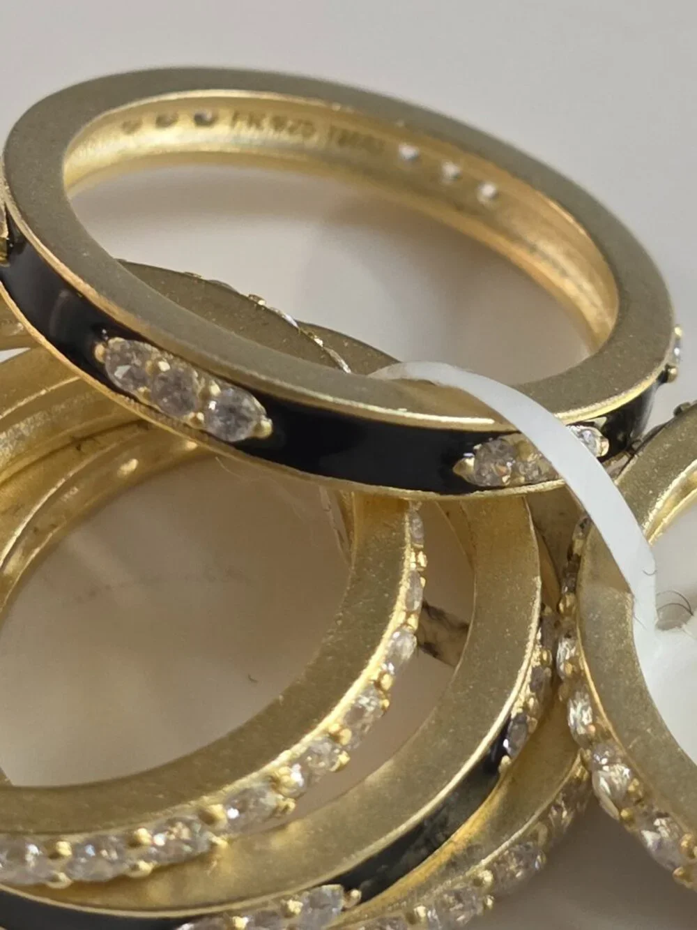Freida Rothman Gold Plated Two Tone 5-Stack Ring - Picture 8 of 10